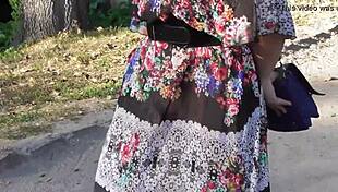 hairy mature flashes in the park!