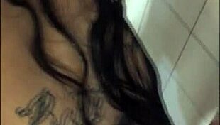 i licked my girlfriend's natural tits and sucked big cock in shower with interracial assfucking