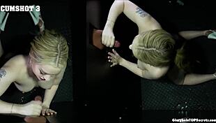 Hey, is that the biggest cock you've swallowed at the gloryhole?