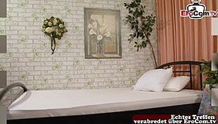 german granny decides to try her first amateur threesome in a group casting session