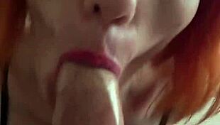 i give a pov blowjob to humiliate with deepthroat as redhead karla rose