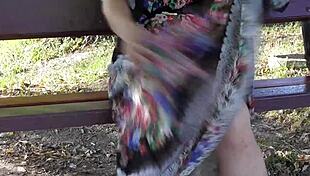 hairy mature flashes in the park!