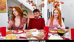 Stepfamily has intense threesome with Nade Nasty cumming on faces.