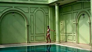 I show my petite tits and tight pussy underwater