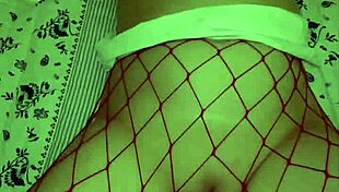 Soft petite redhead uses monster toy in bedroom close-up