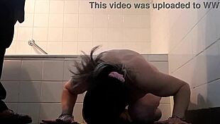 Slave receives blowjob and licking in bdsm session