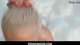 Bubble bath with stepmom's big tits anal fucking