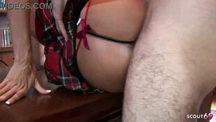 Skinny Girl with Big Tits in Fishnet Stockings Gets Cosplay Deepthroat and Rough Doggystyle Fuck by Old Guy with Huge Cock!