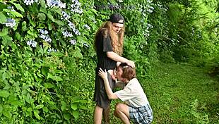 Village Girl Shakes Ass in Hydrangea Gardens Fuck!