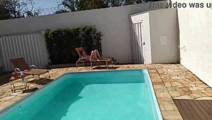 Passionate Pool Fuck with Big Tits and Anal Creampie