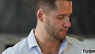 tushy anal-curious hottie haley and hubby play with toys