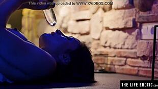 Petite Girl Fucks Tight Asshole With Huge Ice Dildo