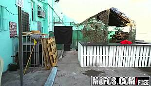 Pilates instructor Jennifer Jacobs gets picked up and fucked in alley by Levi Cash