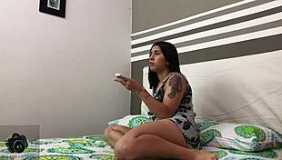 Amateur Colombian Couple In Close Up Exhibition