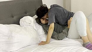 I feel so aroused as the babysitter fingers my tight pussy while my wife is at work