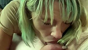 Real hooker sucks cock in car backseat