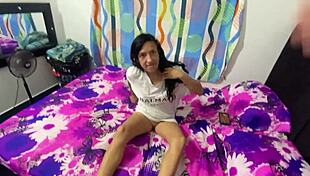 perverted stepfather fucks his stepdaughter's tight pussy doggystyle when left alone