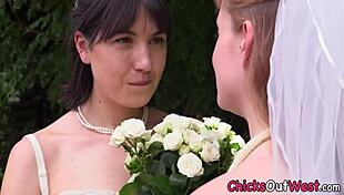 this lesbian aussie bride is getting fingered outdoors in high definition.