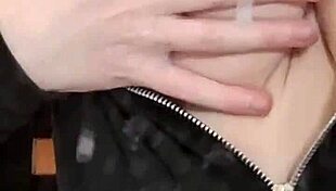 Curvy tall teen Elza Kom in sexy nylon uses dildo with braces and heels