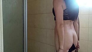 Hey, check out this close up cowgirl pussy fuck in the shower, so juicy and tight!