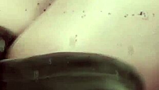 Curvy tall teen Elza Kom in sexy nylon uses dildo with braces and heels