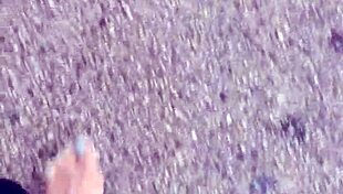 Dirty Calloused Barefoot Soles of Amateur Fetish Model in Feet Worship Scene