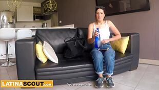 The amateur Colombian model gets rough pussy pounding during a fake job interview.