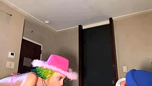 Throat and pussy stretched