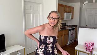 Stepmom misses her flight for taboo creampie sex with not son! She rides cowgirl in deepthroat pov action.