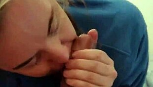 Blonde Sucks Hung Stud Until He Explodes