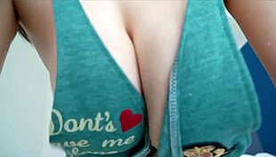 The big breasts gravure model poses with her ass.