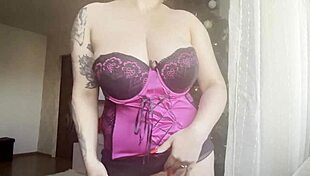 Pussy lips and natural big tits bouncing during solo masturbation!