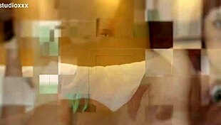 Two naughty college students in uniform exploring intimacy