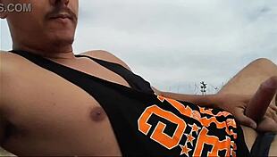 Guy Spills Milk on Nude Beach Accident. Lots of Spillage and Beach Fun.