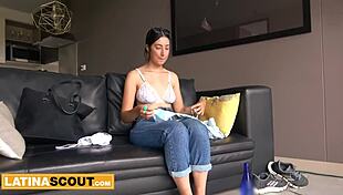 The amateur Colombian model gets rough pussy pounding during a fake job interview.