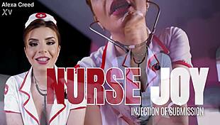 nurse joy gives patient injection of submission with dirty talk.