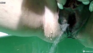 watch this russian milf squirt and piss?