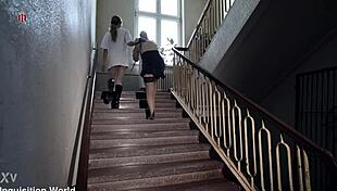 Lazy cleaning girl endures rough spanking and humiliation in bdsm training.