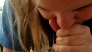 Blonde Sucks Hung Stud Until He Explodes