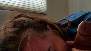 Blonde Sucks Hung Stud Until He Explodes