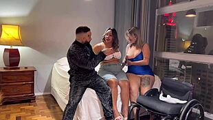 our wheelchair friend traveled from rio to sao paulo to fuck us again, missing our anal sessions