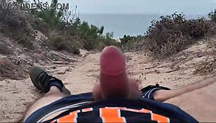 Guy Spills Milk on Nude Beach Accident. Lots of Spillage and Beach Fun.