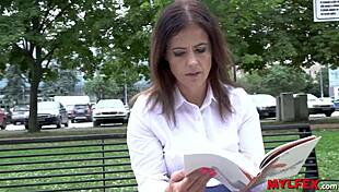 Chubby MILF meets a pedestrian in the park for a rough anal encounter