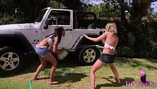 sizzling lesbians shy love and jenna foxx heat up the truck bed with muff diving and ass licking outdoors