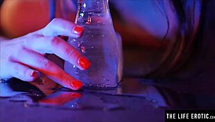 Petite Girl Fucks Tight Asshole With Huge Ice Dildo