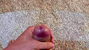 Brazilian amateur guy masturbates his huge cock solo in the garage and shoots an enormous load.