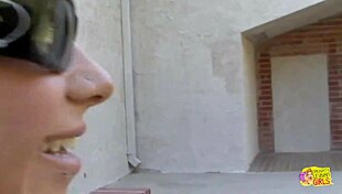 this inked blonde seduces a cyclist with a dildo 😈