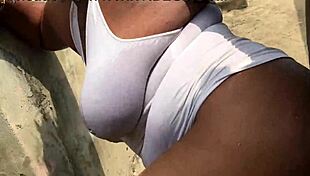 Whoa, this real outdoor Naija homemade porn with lingerie and natural tits is wild! 🌳🍑