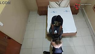 Why does this married wife suck, spit, and swallow cum while her cuckold husband waits outside?