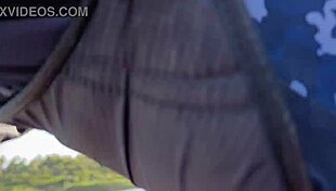 Brazilian babe flashes tits and ass naked, then gives blowjob to big cock in mid-air paragliding accident with unexpected fetish ending.